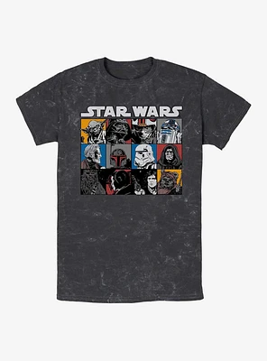 Star Wars Galaxy Faces Mineral Wash T-Shirt