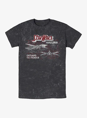 Star Wars The Mandalorian Outland Fighter Mineral Wash T-Shirt