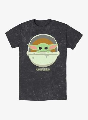 Star Wars The Mandalorian Child Cute Bassinet Mineral Wash T-Shirt