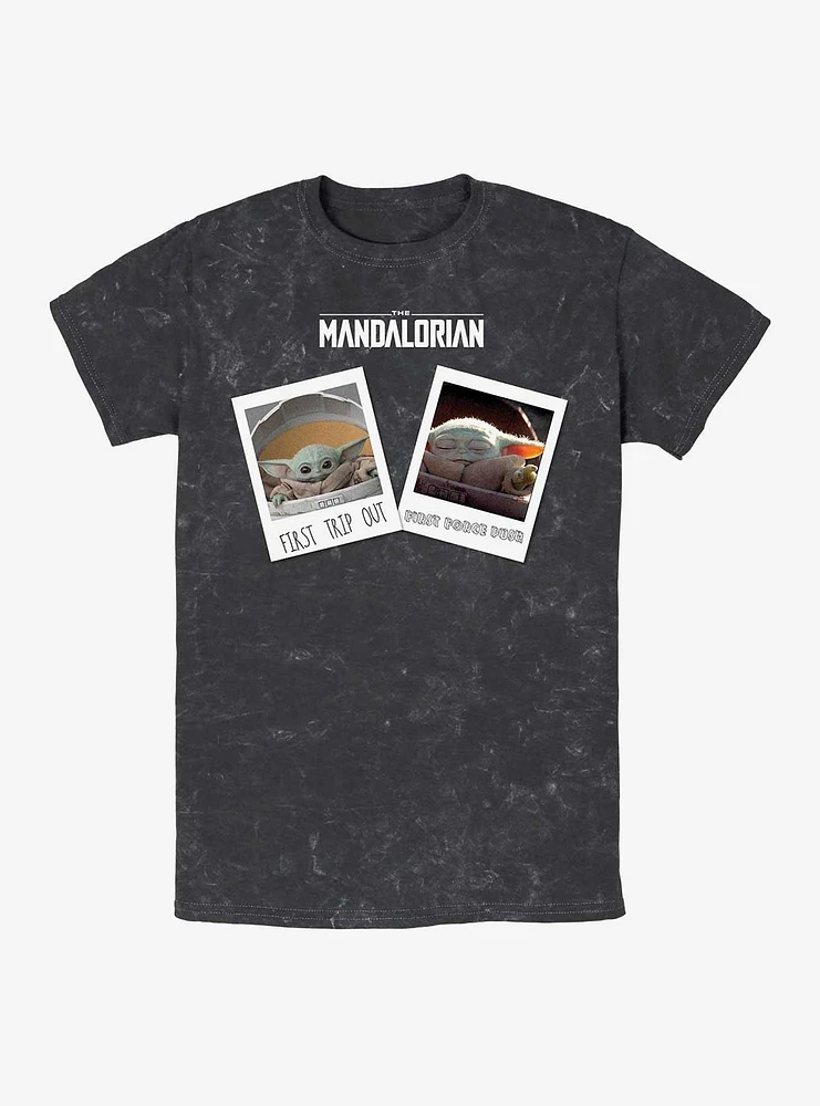 Star Wars The Mandalorian Child Travel Pics Mineral Wash T-Shirt
