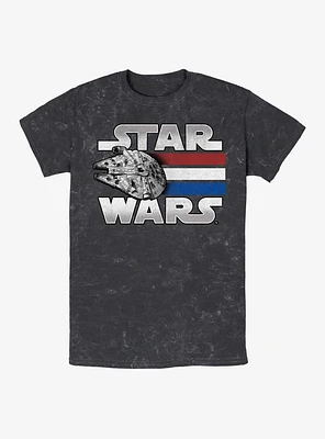Star Wars Falcon Blast Off Mineral Wash T-Shirt