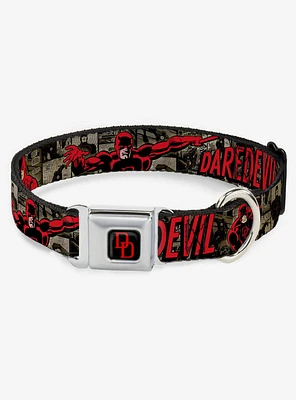 Marvel Daredevil Action Poses Comic Panels Seatbelt Buckle Dog Collar