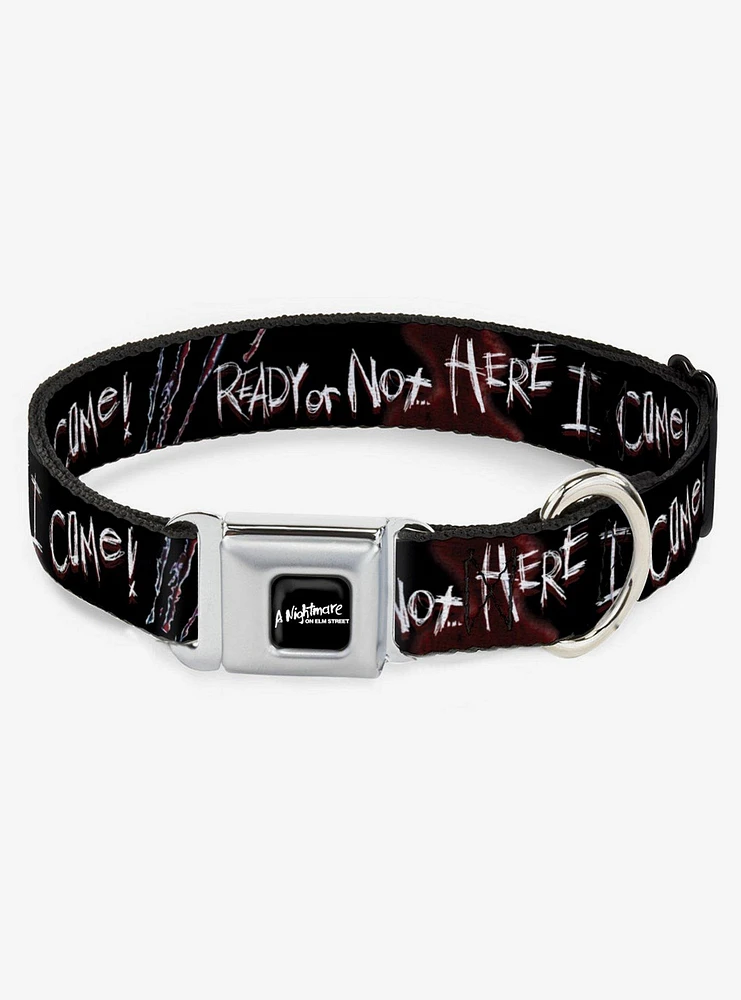 A Nightmare on Elm Street "Ready or Not... Here I Come" Seatbelt Buckle Dog Collar