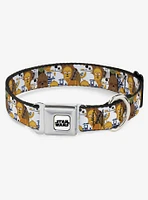 Star Wars Character Poses Stacked Yellow Seatbelt Buckle Dog Collar