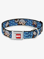 Marvel Thor Kawaii Poses Hammer Monogram Seatbelt Buckle Dog Collar