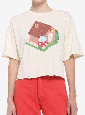 Frog House Crop Girls T-Shirt By Rainylune