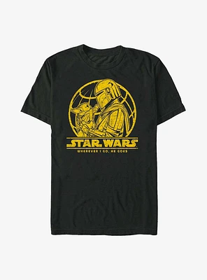 Star Wars The Mandalorian I Go He Goes T-Shirt