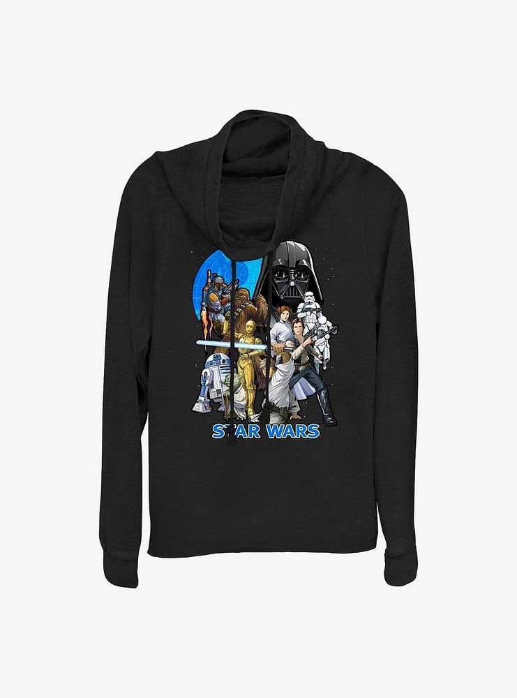 Star Wars Galaxy Fighters Cowl Neck Long-Sleeve Top