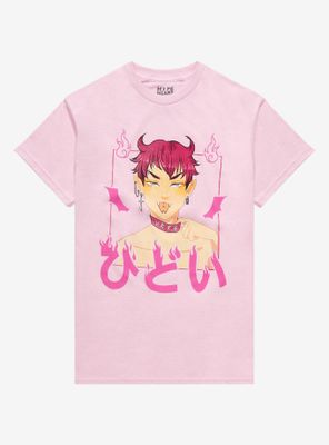 Pink Devil Boy Boyfriend Fit Girls T-Shirt