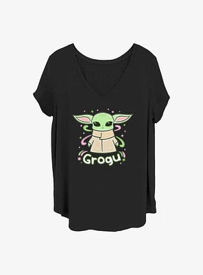 Star Wars The Mandalorian Cute Sparkly Grogu Girls T-Shirt Plus