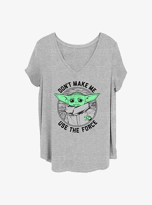 Star Wars The Mandalorian Don't Make Me Grogu Girls T-Shirt Plus