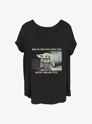 Star Wars The Mandalorian Grogu Favorite Show Meme Girls T-Shirt Plus