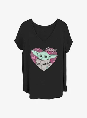 Star Wars The Mandalorian Grogu Valentine Girls T-Shirt Plus