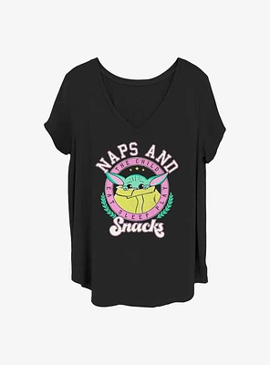 Star Wars The Mandalorian Naps And Snacks Girls T-Shirt Plus