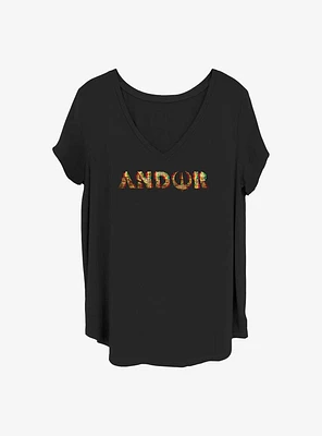 Star Wars Andor Glitch Logo Girls T-Shirt Plus