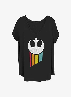Star Wars Rainbow Rebel Logo Girls T-Shirt Plus