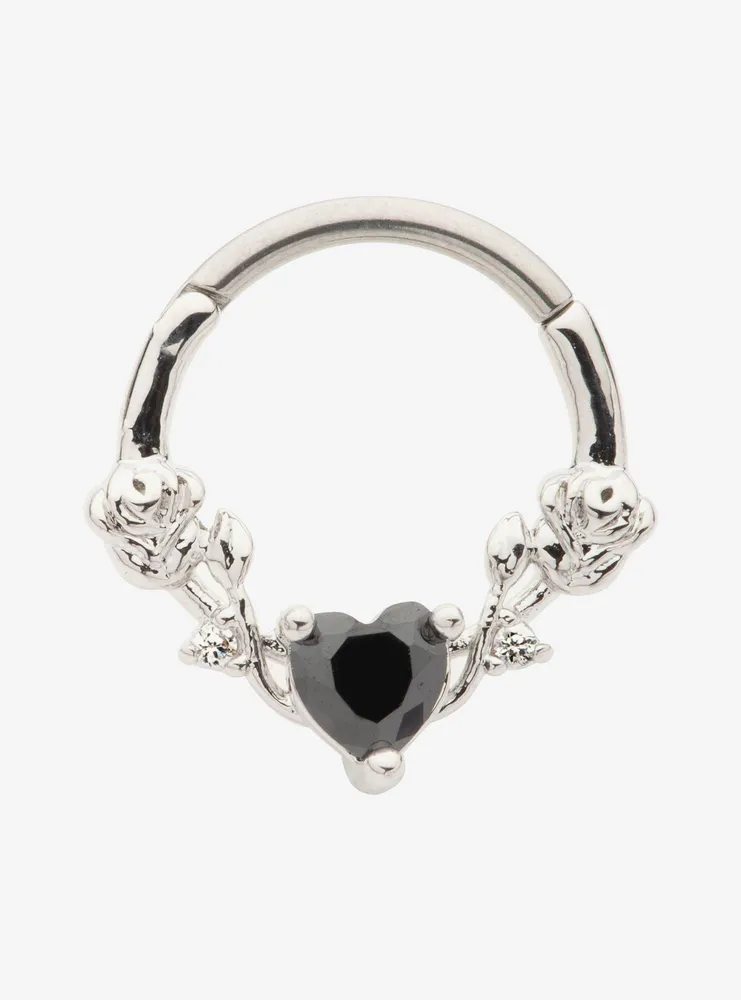 16G Steel Heart Rose Hinged Clicker