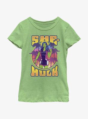 Marvel She-Hulk Tropical Portrait Youth Girls T-Shirt