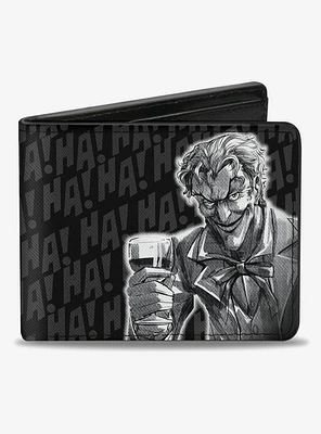 DC Comics The Joker Wine Glass Ha Ha Bifold Wallet