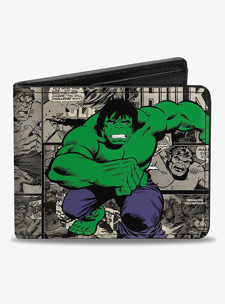 Marvel Hulk Comic Scene Blocks Bifold Wallet