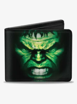 Marvel Hulk Face Close Up2 Text Bifold Wallet