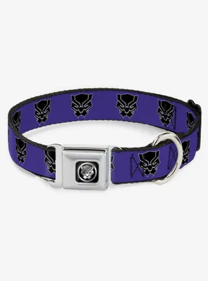 Marvel Black Panther Avengers Icon Purple Seatbelt Buckle Dog Collar