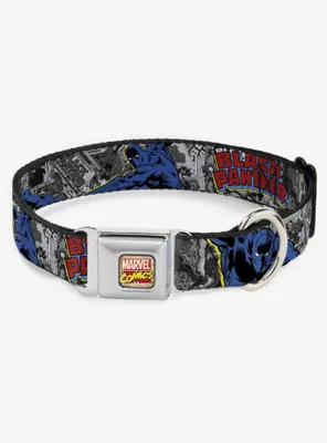 Marvel Black Panther Poses Stacked Comics Seatbelt Buckle Dog Collar