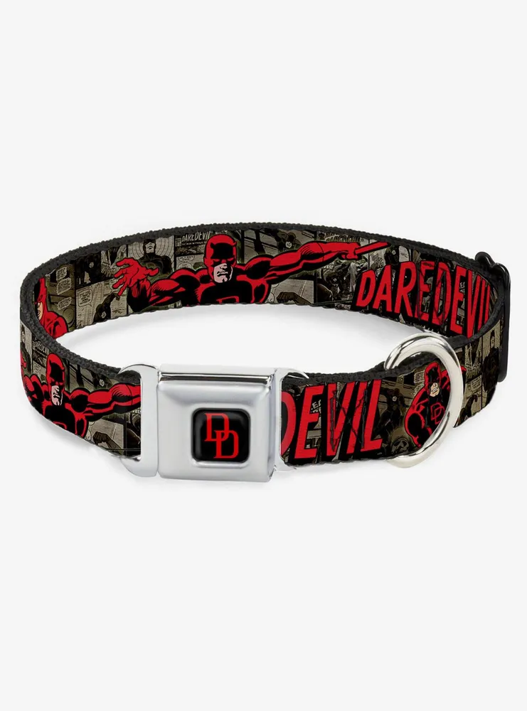 Marvel Daredevil Action Poses Comic Panels Seatbelt Buckle Dog Collar