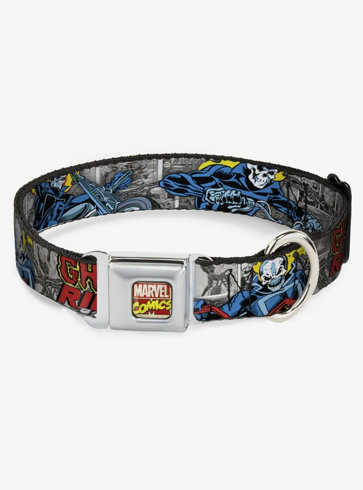 Ghost Rider 3 Riding Poses Comic Blocks Seatbelt Buckle Dog Collar