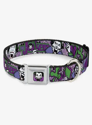 DC Comics The Joker Face Logo Spades Seatbelt Buckle Dog Collar