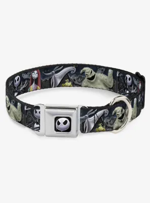 Disney Nightmare Before Christmas Character Group Cemetery Seatbelt Buckle Dog Collar