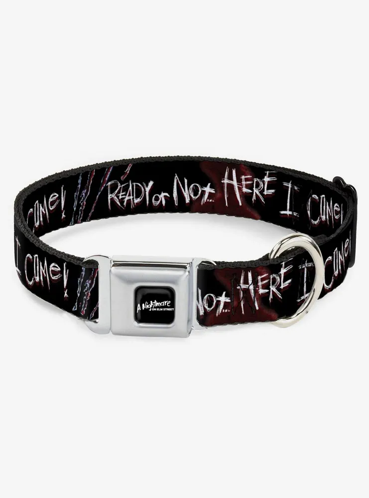 A Nightmare on Elm Street "Ready or Not... Here I Come" Seatbelt Buckle Dog Collar