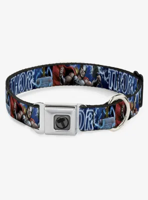 Marvel Thor Avengers Hammer Action Pose Galaxy Seatbelt Buckle Dog Collar