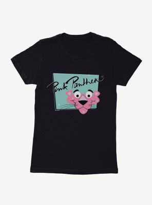Pink Panther Cursive Smirk Womens T-Shirt