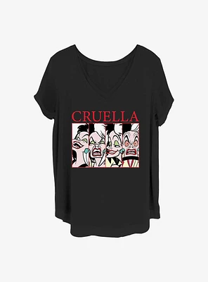 Disney Cruella Cruel Expressions Girls T-Shirt Plus
