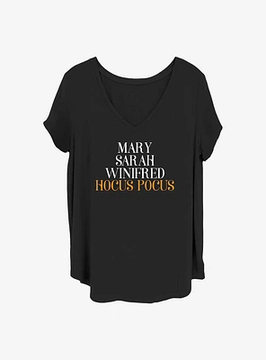 Disney Hocus Pocus Mary, Sarah, Winifred Girls T-Shirt Plus