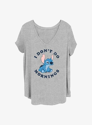 Disney Lilo & Stitch I Don't Do Mornings Girls T-Shirt Plus