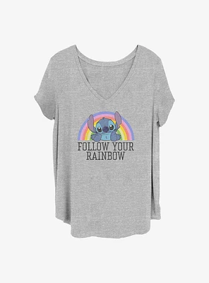 Disney Lilo & Stitch Follow Your Rainbow Girls T-Shirt Plus