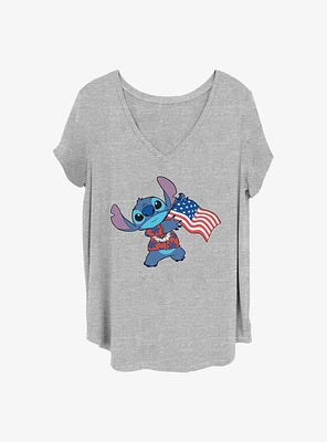 Disney Lilo & Stitch Tropic Flag Girls T-Shirt Plus
