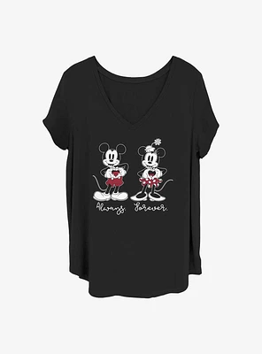 Disney Mickey Mouse & Minnie Always Forever Girls T-Shirt Plus