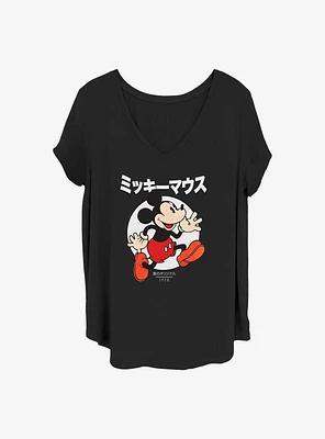 Disney Mickey Mouse Kanji Comic Girls T-Shirt Plus