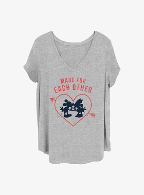 Disney Mickey Mouse Made For Each Other Girls T-Shirt Plus