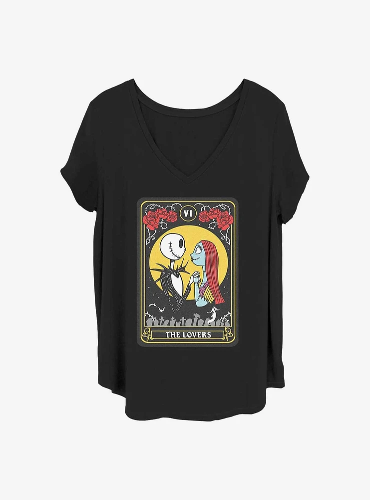 The Nightmare Before Christmas Jack & Sally Lovers Tarot Girls T-Shirt Plus