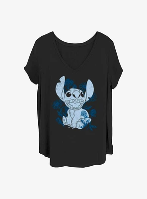 Disney Lilo & Stitch Floral Sketch Girls T-Shirt Plus