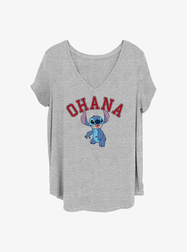 Disney Lilo & Stitch Ohana Collegiate Girls T-Shirt Plus