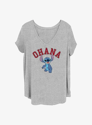 Disney Lilo & Stitch Ohana Collegiate Girls T-Shirt Plus
