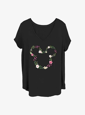 Disney Mickey Mouse Floral Girls T-Shirt Plus