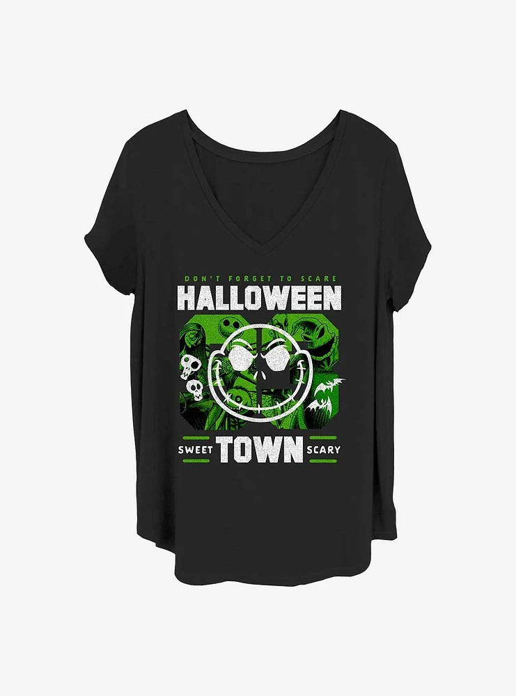 The Nightmare Before Christmas Halloweentown Collage Girls T-Shirt Plus