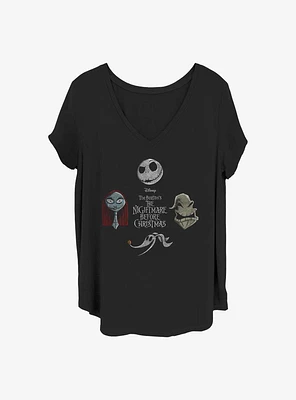 Disney The Nightmare Before Christmas Heads Up Girls T-Shirt Plus