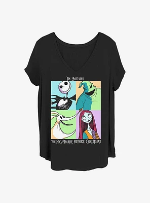 Disney The Nightmare Before Christmas Spooky Squares Girls T-Shirt Plus